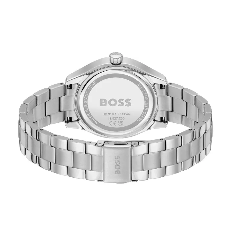 BOSS Peak unisex quartz horloge 38mm roestvrij staal zwarte wijzerplaat