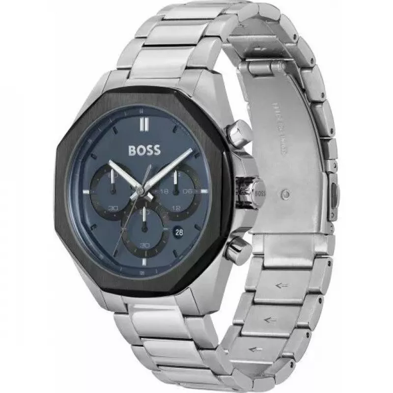 BOSS Skymaster heren chronograaf 1514015 43mm roestvrijstaal blauwe wijzerplaat
