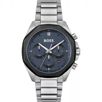 BOSS Skymaster heren chronograaf 1514015 43mm roestvrijstaal blauwe wijzerplaat