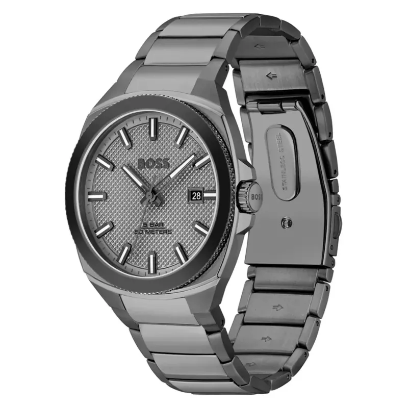 BOSS Skymaster Heren Quartzhorloge 1514137 41mm Blauwe wijzerplaat RVS mesh