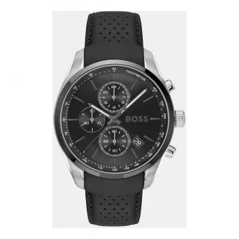 BOSS herenhorloge 1514224 (44,5 mm) quartz chronograaf blauwe wijzerplaat bruine leren band