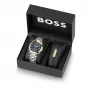 BOSS Watch Man 1570191 (41mm) Pilot Edition quartz RVS leer bruin