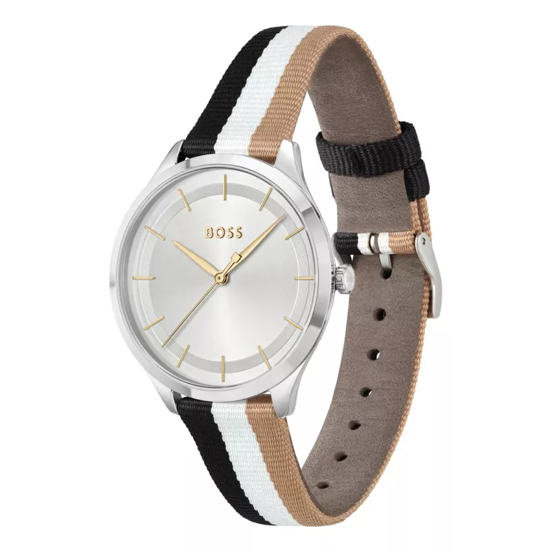 BOSS dameshorloge 1502694 quartz analoog horloge 35mm zilver RVS mesh