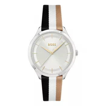 BOSS dameshorloge 1502694 quartz analoog horloge 35mm zilver RVS mesh