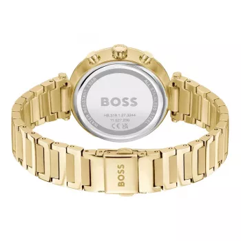 BOSS dameshorloge 1502775 quartz analoog 36mm roestvrij staal mesh zilver