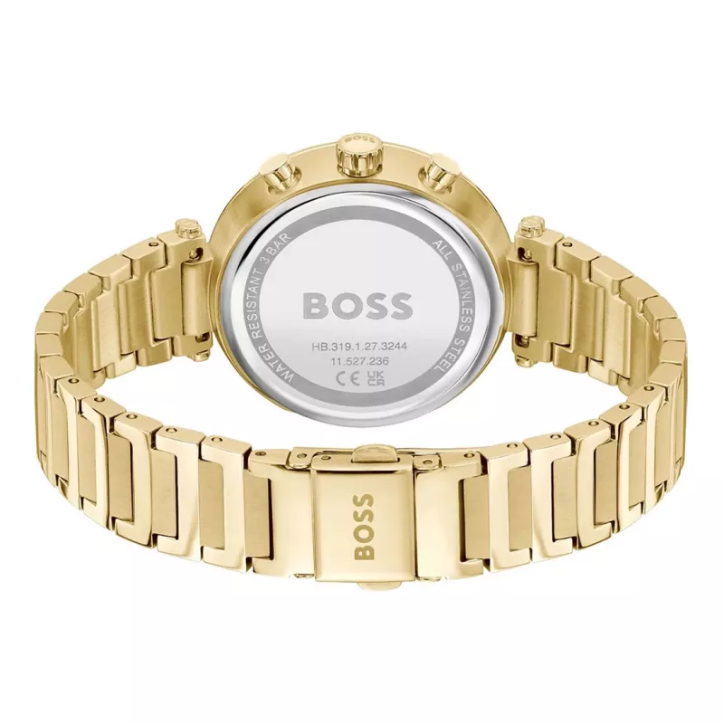 BOSS dameshorloge 1502775 quartz analoog 36mm roestvrij staal mesh zilver