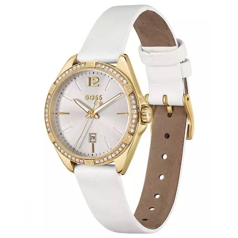 BOSS dames Purity 1502619 quartz analoog horloge 39mm zilver edelstaal mesh