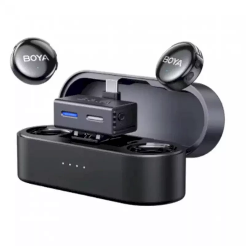 BOYA BOYALINK 3-02 draadloos microfoonsysteem 2,4GHz USB-C - zwart
