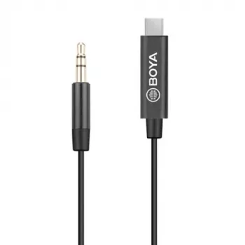 BOYA BY-K2 USB-C naar 3,5 mm TRRS audio-adapterkabel (20 cm, zwart)