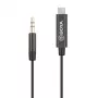 BOYA BY-K2 USB-C naar 3,5 mm TRRS audio-adapterkabel (20 cm, zwart)