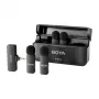 BOYA BY-V4 draadloos microfoonsysteem 2,4GHz met 4 zenders en 1 ontvanger (3,5mm connector) zwart