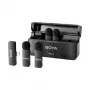 BOYA BY-V4D draadloos microfoonsysteem met 4 zenders en 1 Lightning-ontvanger (zwart)