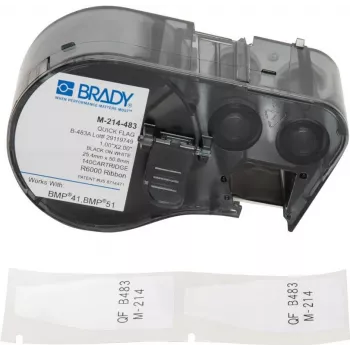 Brady M-214-483 zelflaminerende vinyl kabel- en draadetiketten, wit, 21,34 x 48,77 mm, thermotransfer, 100 stuks per verpakking