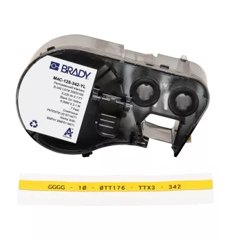 BRADY M4C-125-342-YL heat-shrink wire marker label voor BMP41/BMP51/BMP53/M511 printers - wit