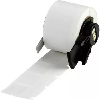 Brady M6-20-362 manipulatieveilige gemetalliseerde polyester etiketten, zilver, glanzend, 25,40 x 50,80 mm, permanent acryl, 100 etiketten/rol