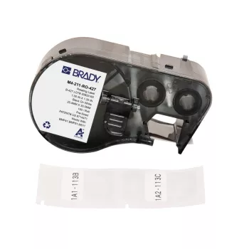 Brady zelflaminerende vinyl etiketten voor draad- en kabelmarkering, wit, 25,4 mm x 13,7 m