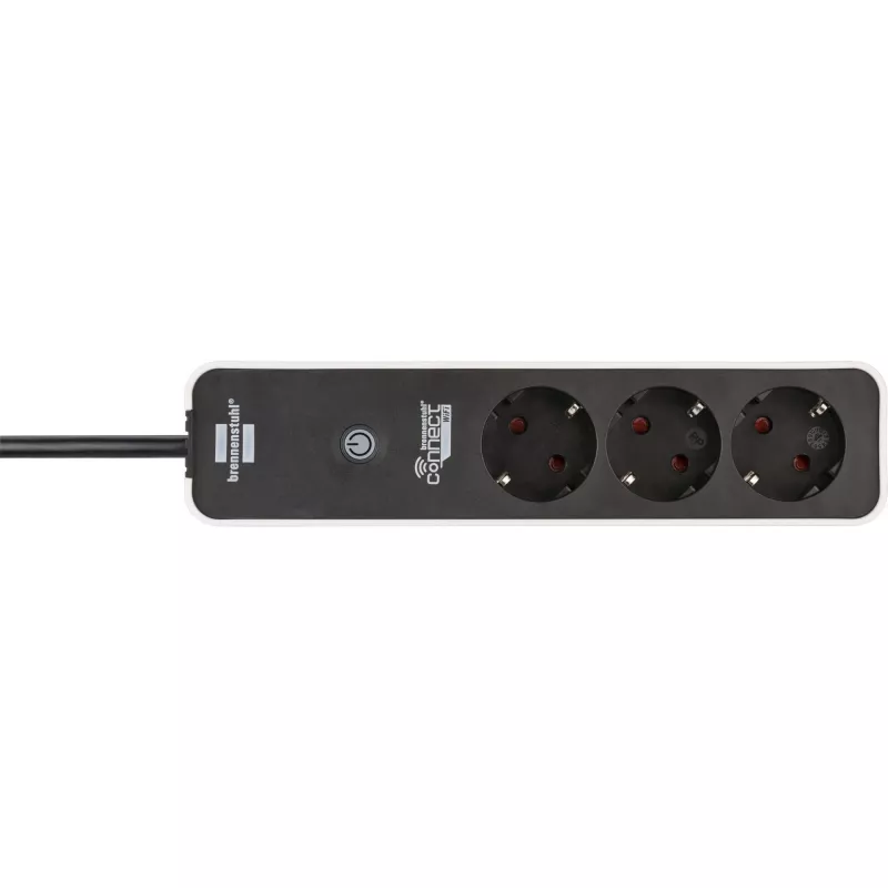 BRENNENSTUHL Connect Ecolor WLAN stekkerdoos 3-voudig (wit/zwart, 1,5 m kabel, spraakbesturing, timer, app)