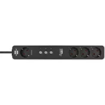 Brennenstuhl Connect Ecolor WLAN slimme stekkerdoos 4-voudig (wit/zwart, 1,5 m kabel, spraakbesturing, timer, app)