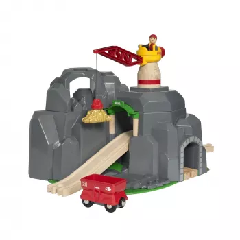 BRIO World kraan & bergtunnel houten spoorweg-set