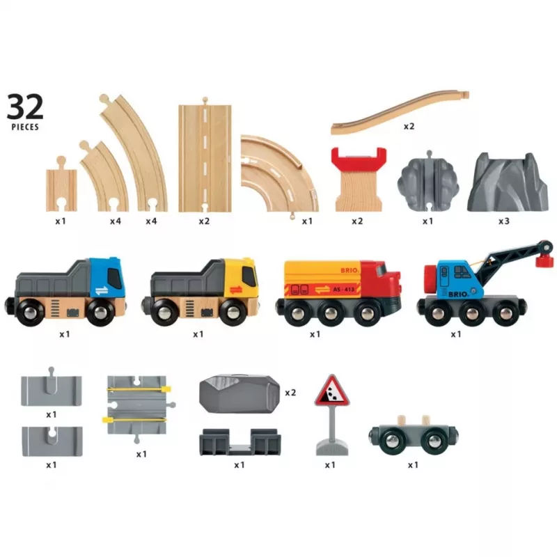 BRIO World Wegen & rails steenverlaadset
