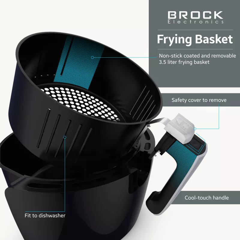 Brock AFD 3502 BK heteluchtfriteuse 3,5L 1200W zwart