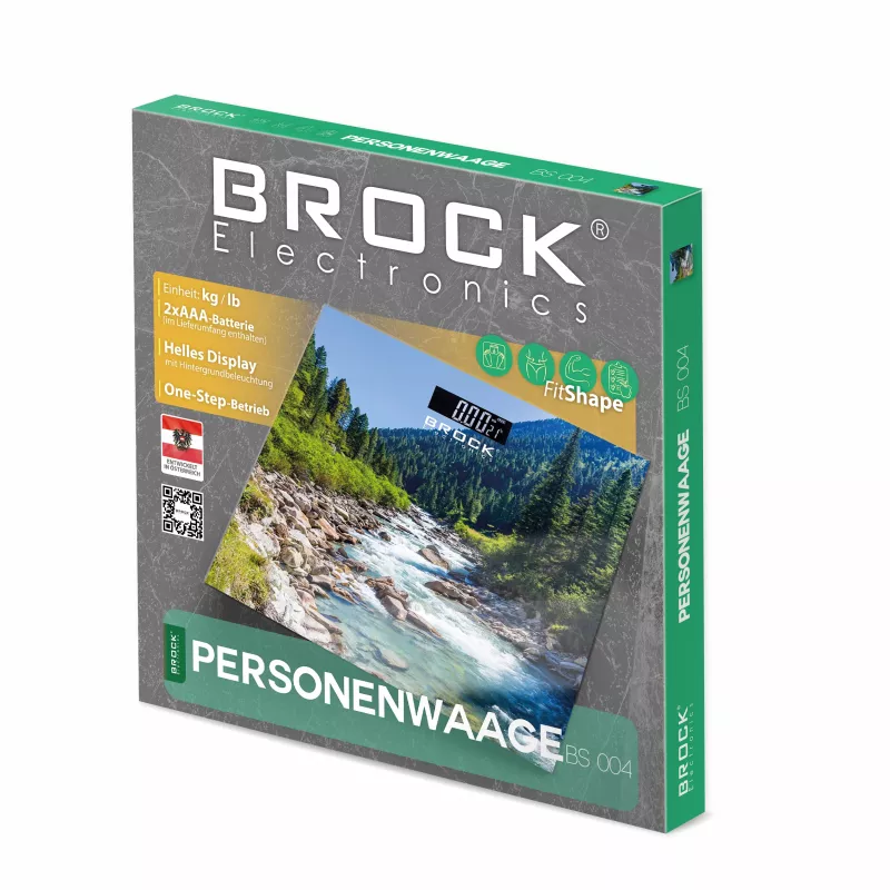 Brock BS 004 personenweegschaal, 2x AAA-batterijen inbegrepen