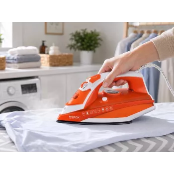 Brock BSI 5503 OR stoomstrijkijzer 2600W keramische strijkzool oranje