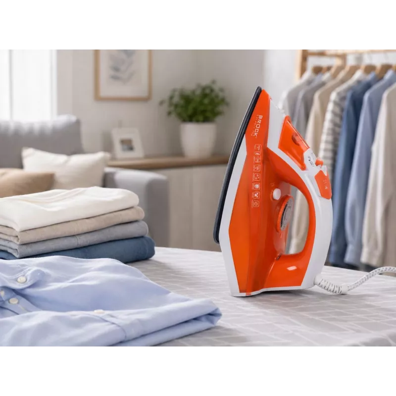 Brock BSI 5503 OR stoomstrijkijzer 2600W keramische strijkzool oranje