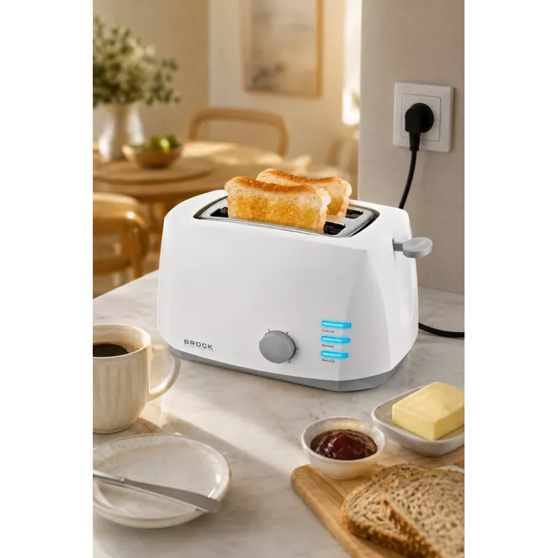 Brock BT 1002 WH toaster 800W, wit