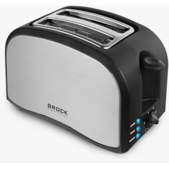 Brock BT 1003 SS toaster 800W, zwart/roestvrij staal