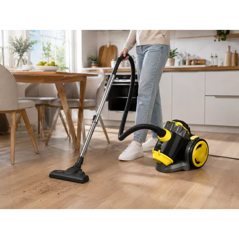 Brock BVC 8056 YT cycloon stofzuiger zonder zak 800W zwart/geel