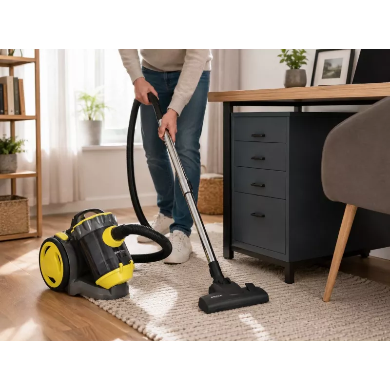 Brock BVC 8056 YT cycloon stofzuiger zonder zak 800W zwart/geel
