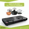 Brock EP 200 BK Elektrische kookplaat met twee pitten, 2500 W, zwart