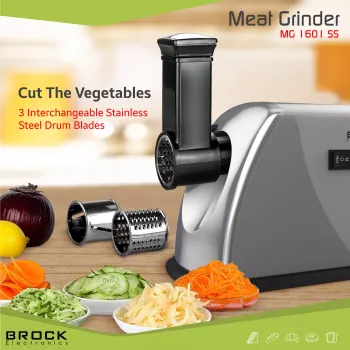 Brock MG 1601 SS vleesmolen 1400W, rood/staal