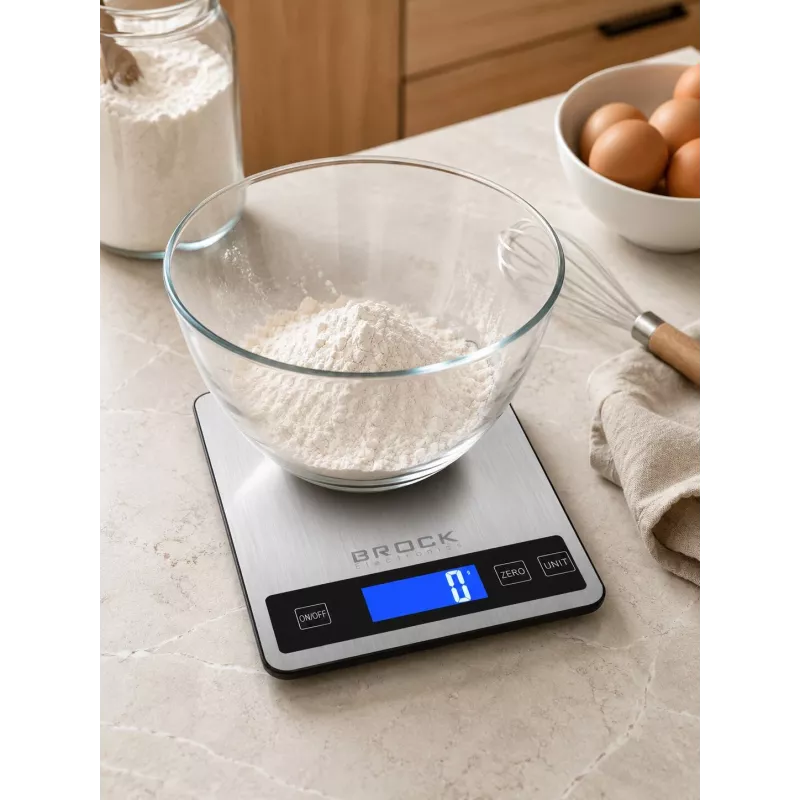 Brock SKS 1008 digitale keukenweegschaal in groot formaat met LED-display