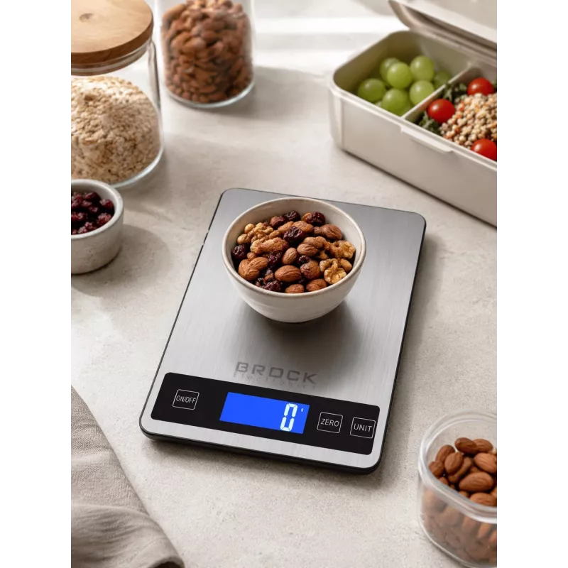 Brock SKS 1008 digitale keukenweegschaal in groot formaat met LED-display