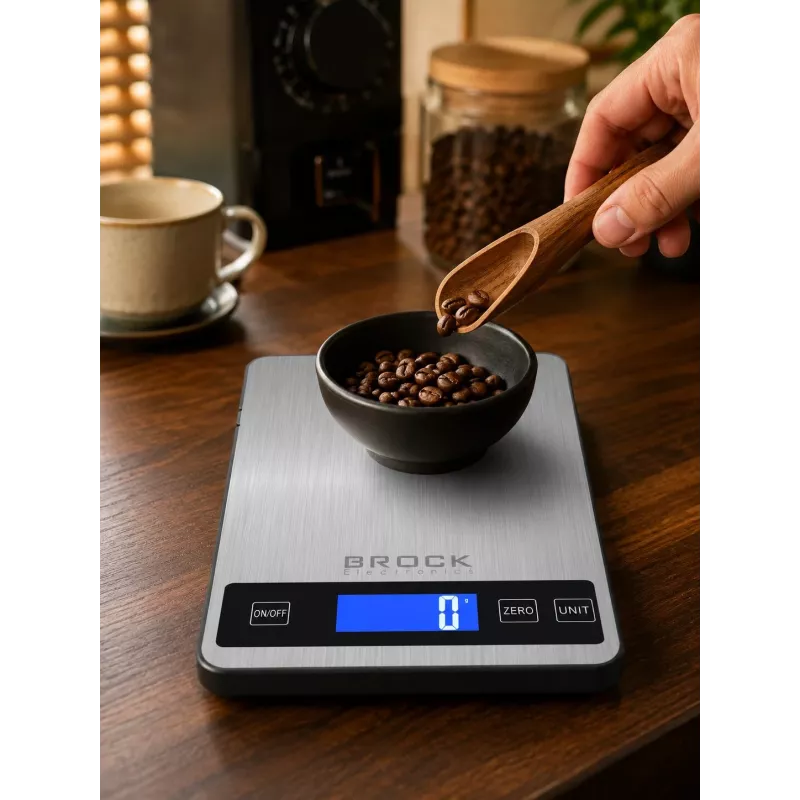 Brock SKS 1008 digitale keukenweegschaal in groot formaat met LED-display