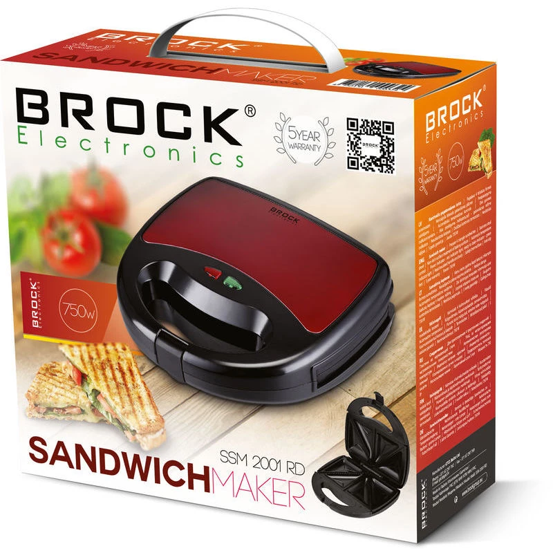 Brock SSM 2001 RD sandwichtoaster 750W rood