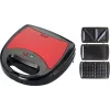 Brock SSM 2003 RD 3-in-1 sandwichmaker, wafelijzer en grill, 750 W, zwart/rood