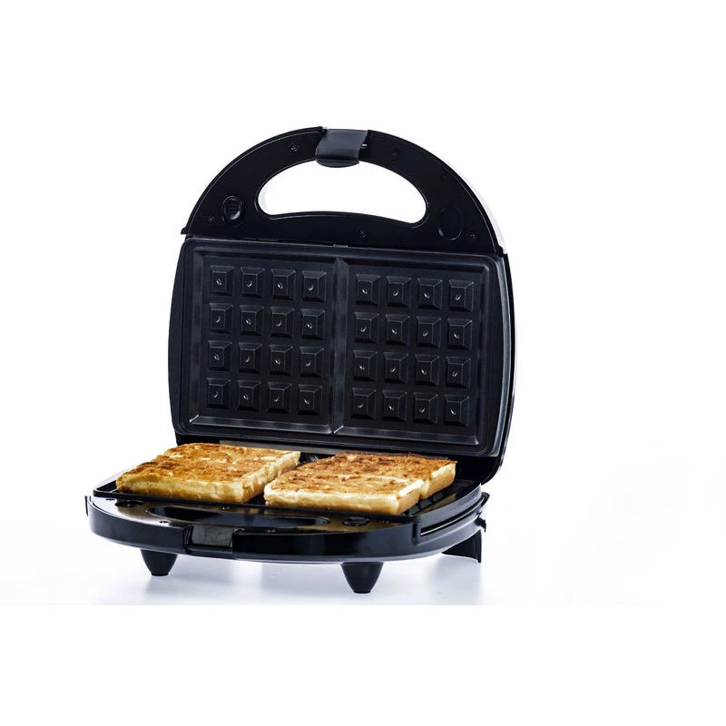 Brock SSM 2003 RD 3-in-1 sandwichmaker, wafelijzer en grill, 750 W, zwart/rood