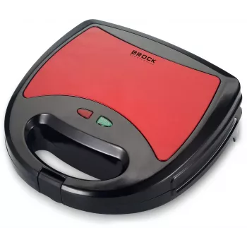 Brock SSM 2003 RD 3-in-1 sandwichmaker, wafelijzer en grill, 750 W, zwart/rood