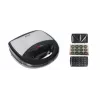 Brock SSM 2004 SS 3-in-1 sandwich-, wafel- & notengebakmaker, 750W, zwart/roestvrij staal