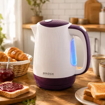Brock WK 08 PR elektrische waterkoker 1,7L 2000W wit/paars
