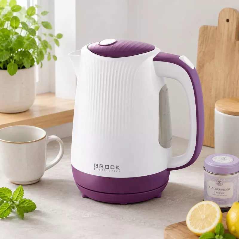 Brock WK 08 PR elektrische waterkoker 1,7L 2000W wit/paars