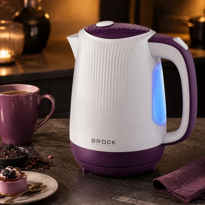 Brock WK 08 PR elektrische waterkoker 1,7L 2000W wit/paars