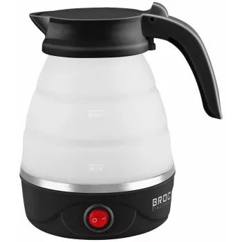 Brock WK 0904 BK Opvouwbare Reis-waterkoker 0,5L 500W, Zwart/Wit