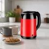 Brock WK 5522 RD elektrische waterkoker 1,8L 1500W zwart/rood met 360° basis