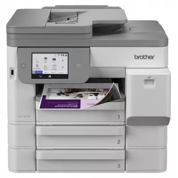 Brother MFC-J5117DW A3 kleuren-inktjet-multifunctionele printer met printen, kopiëren, scannen, faxen, duplex, Wi-Fi, Ethernet, USB, 250-vel papierlade, 50-vel ADF, touchscreen, wit