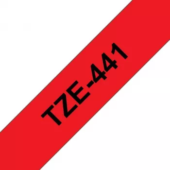 Brother TZe-441 gelamineerde labeltape 18mm rood op zwart 8m