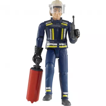 BRUDER bworld brandweerman met accessoires (blauw/geel) actiefiguur schaal 1:16